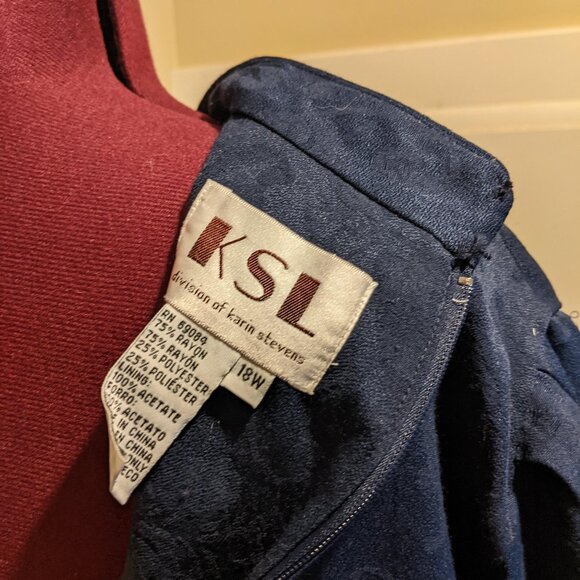 KSL Division of Karin Stevens Dress with Attached Jacket – Size 18W – Navy Blue - Picture 10 of 10